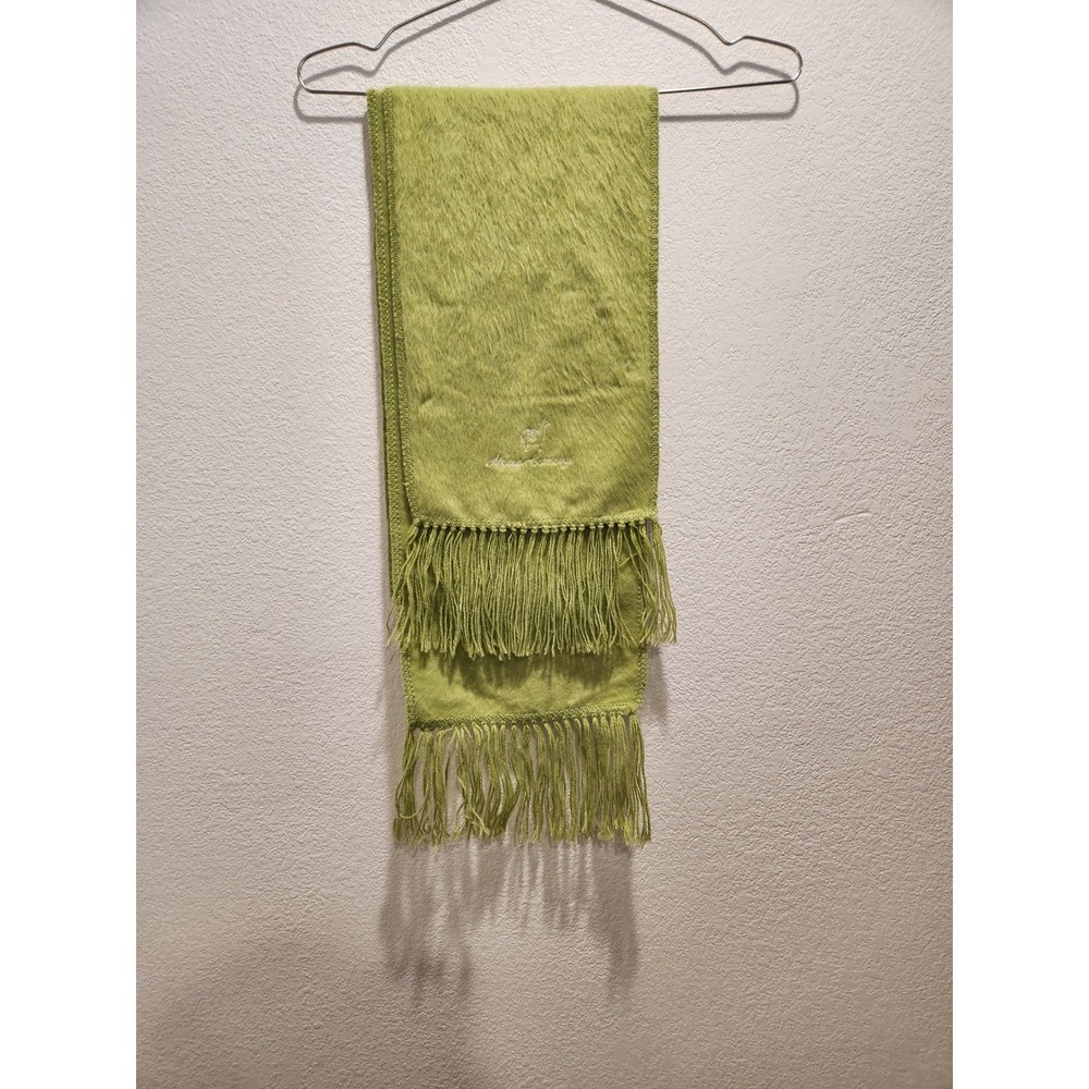 Alpaca Company Soft Alpaca Wool Scarf Green Fringe Winter Wrap Unisex lime‎